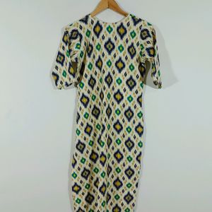 Cream Printed Kurta (Women's)