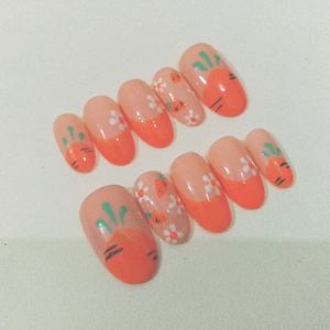 Cute Carrot Press On Nails