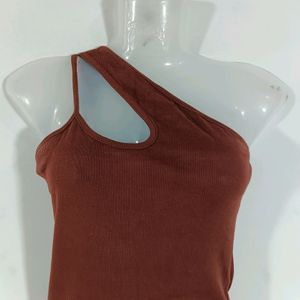 Brown Plain Casual Body Suit (Women)