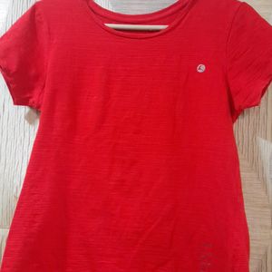 Top MEDIUM size🔥Ladies  Red  Cotton Lycra  To