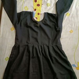 Black Kurti With Red Dhoti Pajama