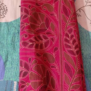 Katha Stitch Print Saree