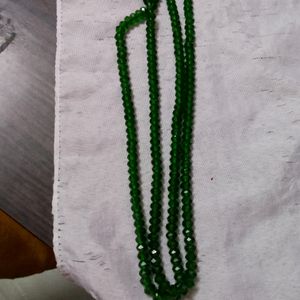 Glass Beads Mala Dark Green Color