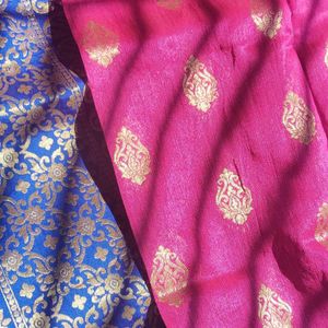 Chanderi Cotton Saree With Multi Colour