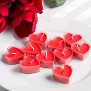 Box Of 10 Heart Tealight Candles