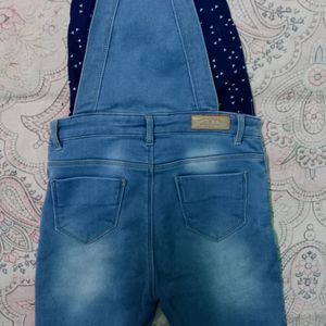 Blue Denim Teenage Girls Jumpsuit