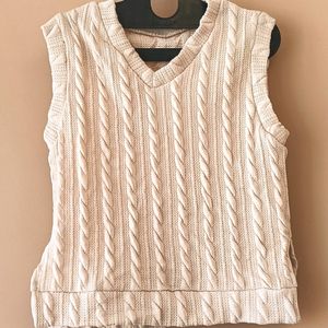 Beige Knitted Pinterest Vest