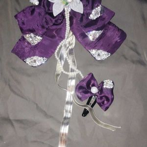 Purple Crystal 💜ᗷTS⟭⟬💜bow And Clip