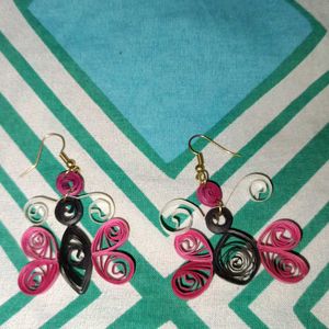 Hand Made Butterfly Quilling Earrings