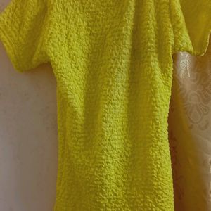 Bubble Cotton Blend Vintage Yellow Top