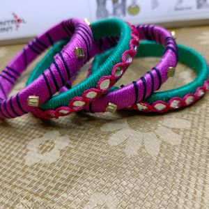 Handmade Thread Bangle (Set Of 2)