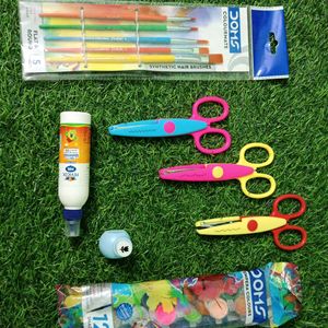 Combo Of Water Colore, Brush Set, Scissors