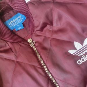 ADIDAS ORIGINALS MAROON BOMBER JACKET