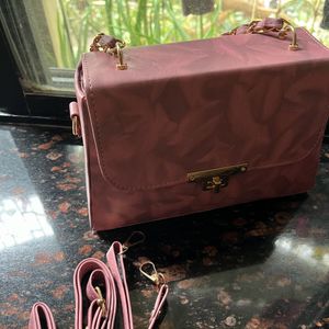 Mauve pink box sling bag