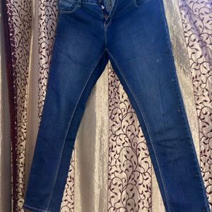 Dark Blue Denim Jeans For Womens