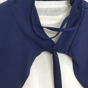 Navy Blue And White Top