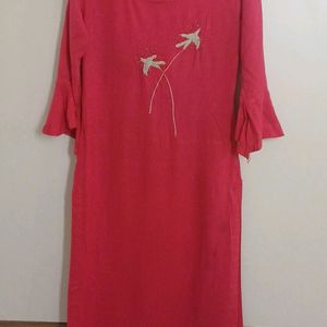 Red Straight Kurta