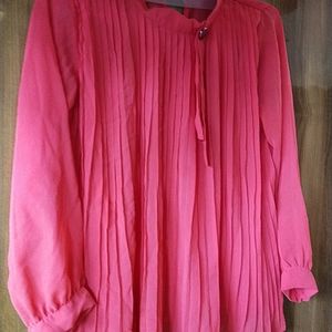 Pink Pleated Top