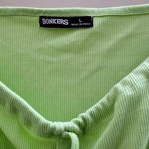 Lime Green Ribbed Dress