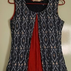 Blue Red Beautiful Long kurti In Small Size