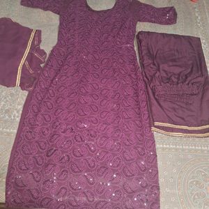 Purple Kurta Set Wid Dupatta 💜