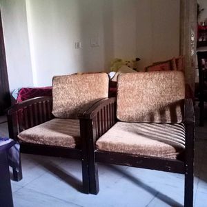 5 Seater | Wooden Sofa Set With Center Table