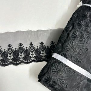 Black Chikankari Lace 5 Meter