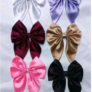 Korean Hair Bow Clips Combo Of 6.