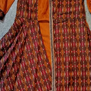 Dusty Orange & Brown Lyard Kurti