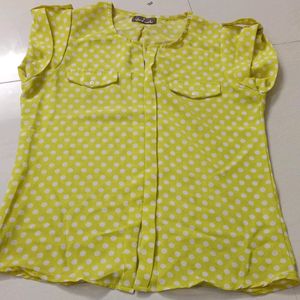 Yellow polka dot top