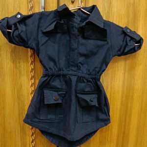 Dark blue dress for baby girl