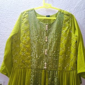 Beautiful Parrot Green Nayra Palazzo Set