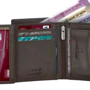 New Mens Trendy Brown Genuine Leather Wallet