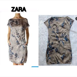 Zara pocket mini satin dress