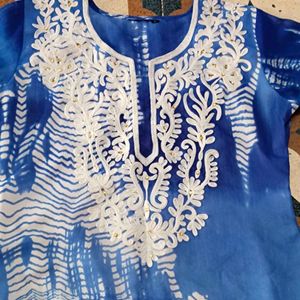 Blue Embroidery Kurti