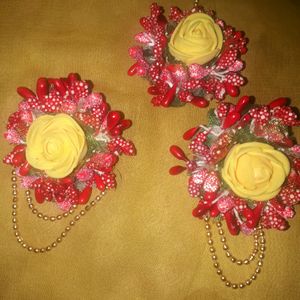 Haldi Earrings With Beautiful Flower