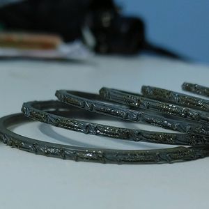 Grey designer glass bangles