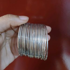 Silver Metal Bangles| 2.2 Size