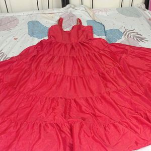 Red Flare Gown With Dupatta