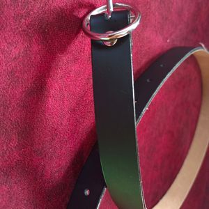 Black Round Buckle Belt(Women)