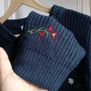 Navyblue Embroidered Cardigan