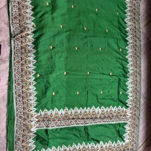 Pure Silk Kantha Applique Work Saree With BP