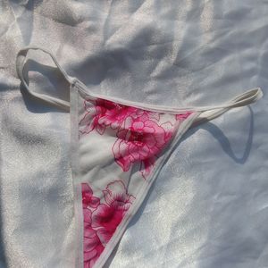 Flower Printed Thong Panty