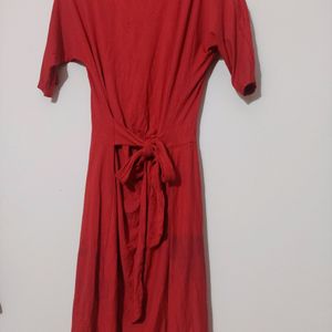 Beautiful Red Knee Length Dress 👗🌹