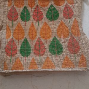 3 Jute bags one With Design And Other Plain