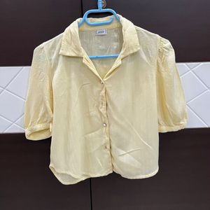 Light Yellow Crop Shirt