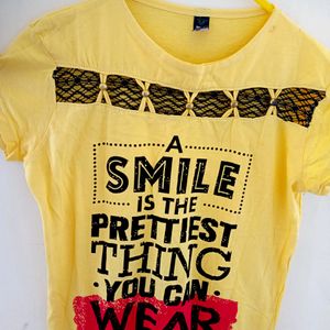 Women's Yellow Tshirt With Thought