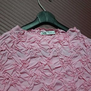 Zara Pink Handkerchief Top