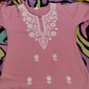 Chikankari Kurti Short Length Totally New