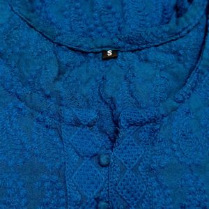 Blue Chikankari Kurti